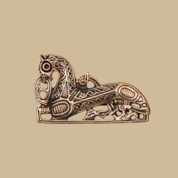 Broche viking en forme de cheval, bronze coulé à la cire perdue, IXe-Xe siècle