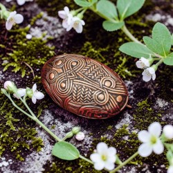 Viking bronze turtle brooch from the 9th-10th century, oval shield-shaped pin