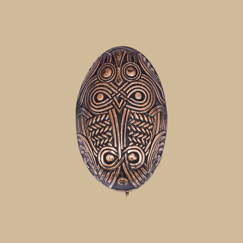 Broche tortue en bronze viking du IXe-Xe siècle, épingle ovale en forme de bouclier