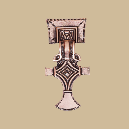 A bow-shaped brooch in the Lombard style of the 6th century