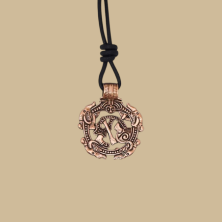 Pendentif viking en bronze – Motif serpent nordique