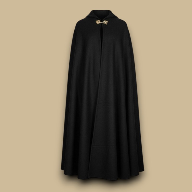 Black wool cape