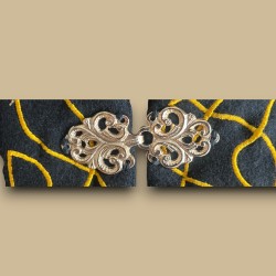 Embroidered black wool cape