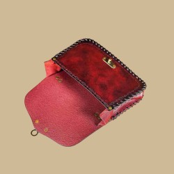 Red leather pouch