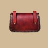 Red leather pouch