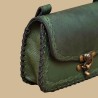 Green leather pouch