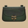 Green leather pouch