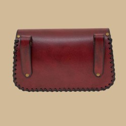 Pochette cuir rouge croix celte