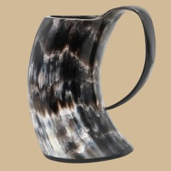 Chope en corne gravée Tête de mort