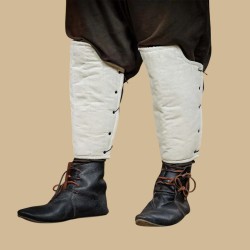 Ecru padded greaves