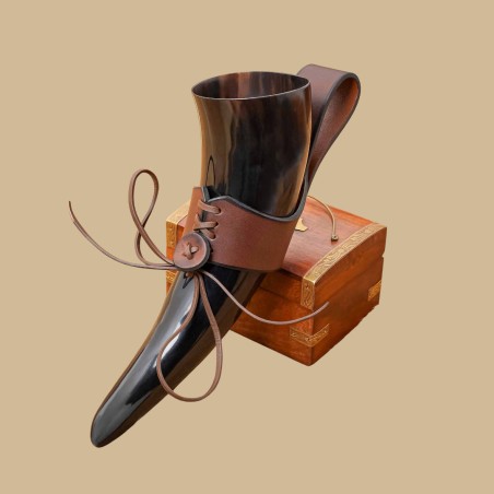 Brown Leather Horn Suspension