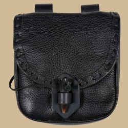 Medieval black leather pouch