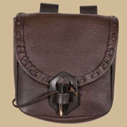 Medieval brown leather pouch