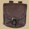 Medieval brown leather pouch