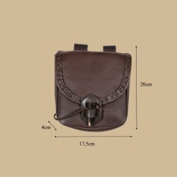 Medieval brown leather pouch