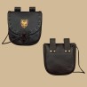 Pochette médiévale cuir noir