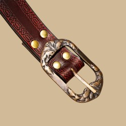 Brown embossed belt