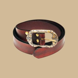 Brown embossed belt