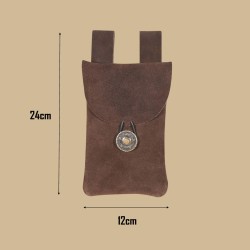 Pochette marron cuir de suède