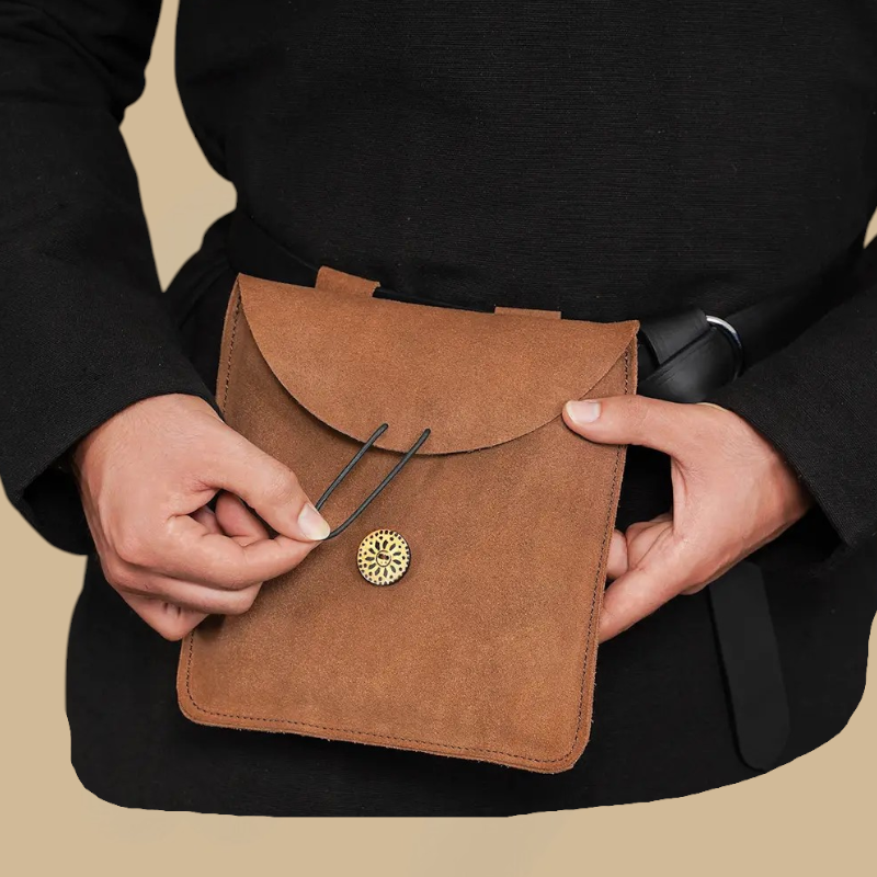 Grande pochette marron clair cuir de Suède