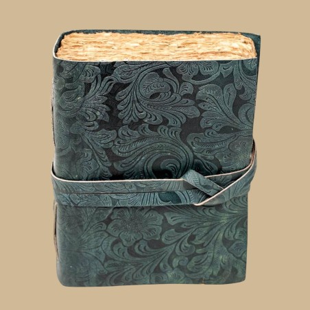 Carnet Cuir Décor Floral Papier naturel