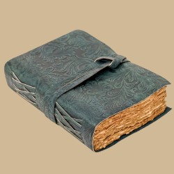 Carnet Cuir Décor Floral Papier naturel