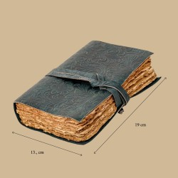 Carnet Cuir Décor Floral Papier naturel