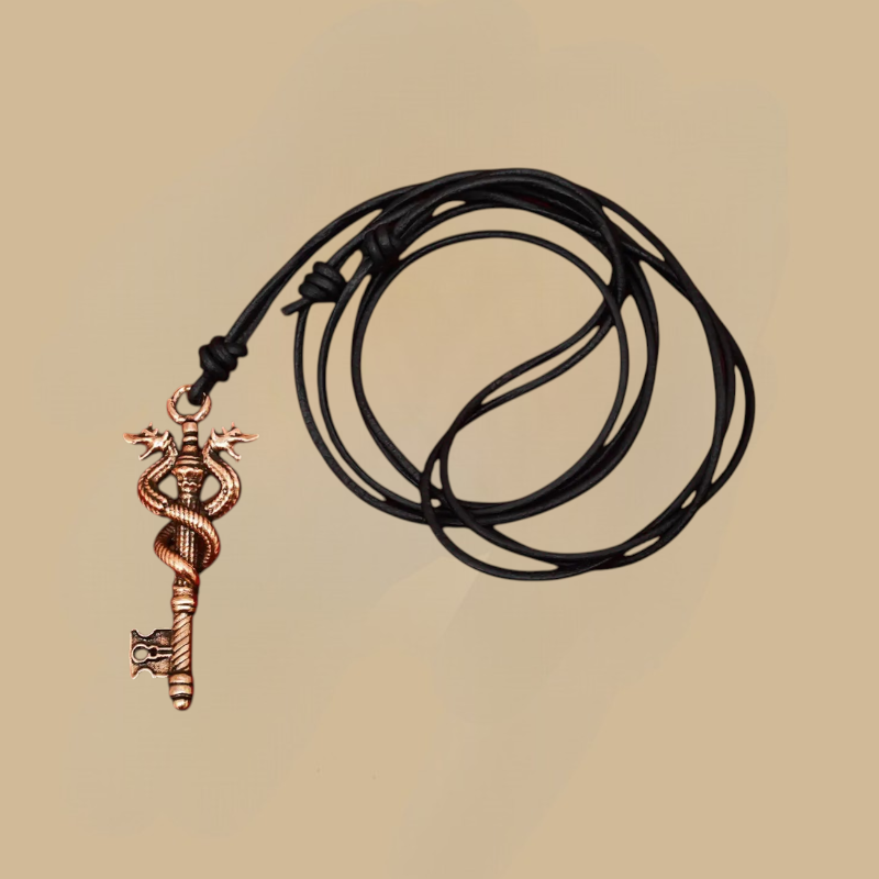 Dragon Guardian Lost Wax Bronze Key Pendant