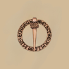 Medieval bronze ring brooch with inscribed motif