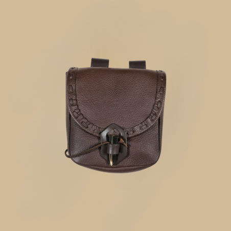 Medieval brown leather pouch